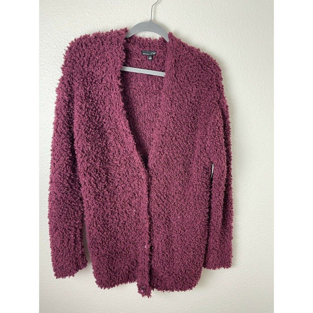 RX Women's Oversized Cable Knit Cardigan Sweater Red Super Soft Sz Medium M